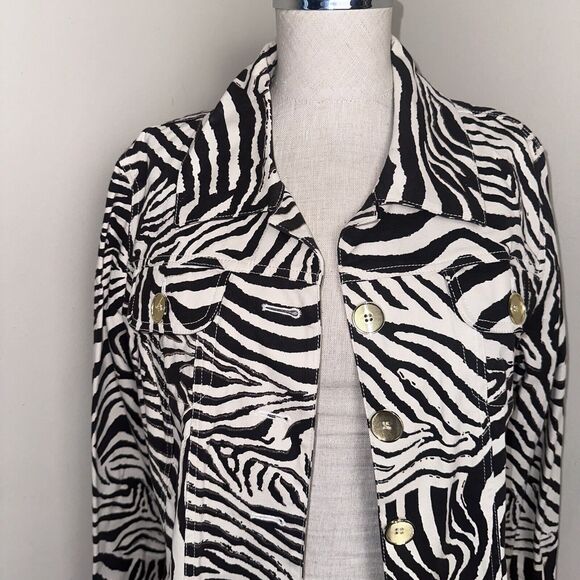 Berek Women's Zebra Print Design Lightweight Jacket Size Large - Picture 10 of 11